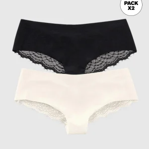 Paquete x 2 braguitas descaderadas con encaje