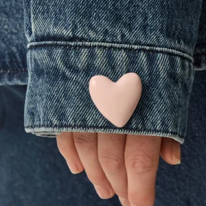 Broche marylou corazón rosa