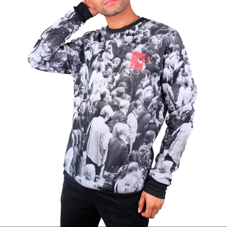 Buzo Estampado Hombre Lec Lee Negro