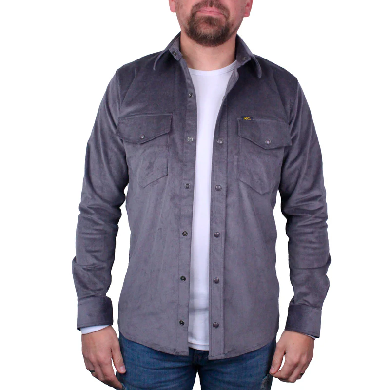 Camisa en Pana para Hombre Lec Lee - Gris Oscuro