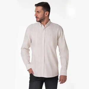 Camisa con rayas para hombre Lec Lee - Beige