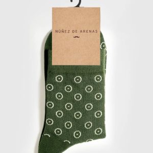Calcetines Hombre Verdes con Circulitos