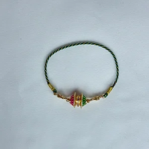 Pulsera India Verde y Morado Óvalo