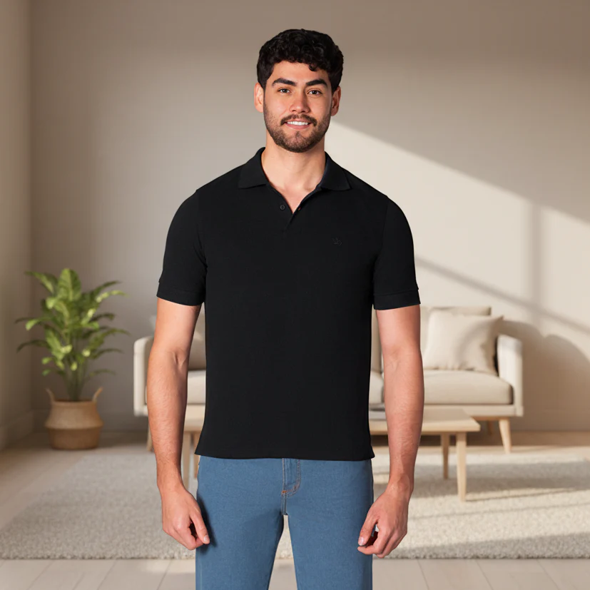 Camiseta Polo 303 Hombre Lec Lee - Negro - Imagen 5