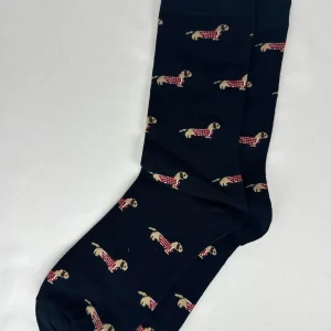 Calcetines Hombre Negro Perro Salchicha Teckel