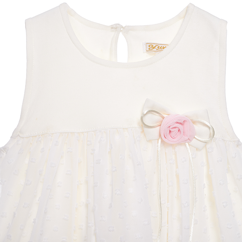 Vestido para Bebé Niña Blanco de Organza - Imagen 4