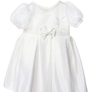 Vestido para Bebe Niñas Blanco de Bautizo Motitas