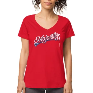 MAJORETTES · Camiseta m/corta·cuello pico·Mujer · Medium·Rojo-118b