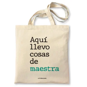 Bolsa de tela «Aquí llevo cosas de maestro/a»