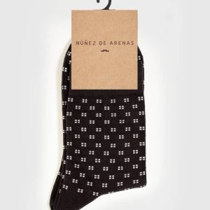 Calcetines Hombre Negro con Cuadritos