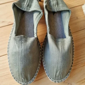 Alpargata hombre de espiguilla verde militar